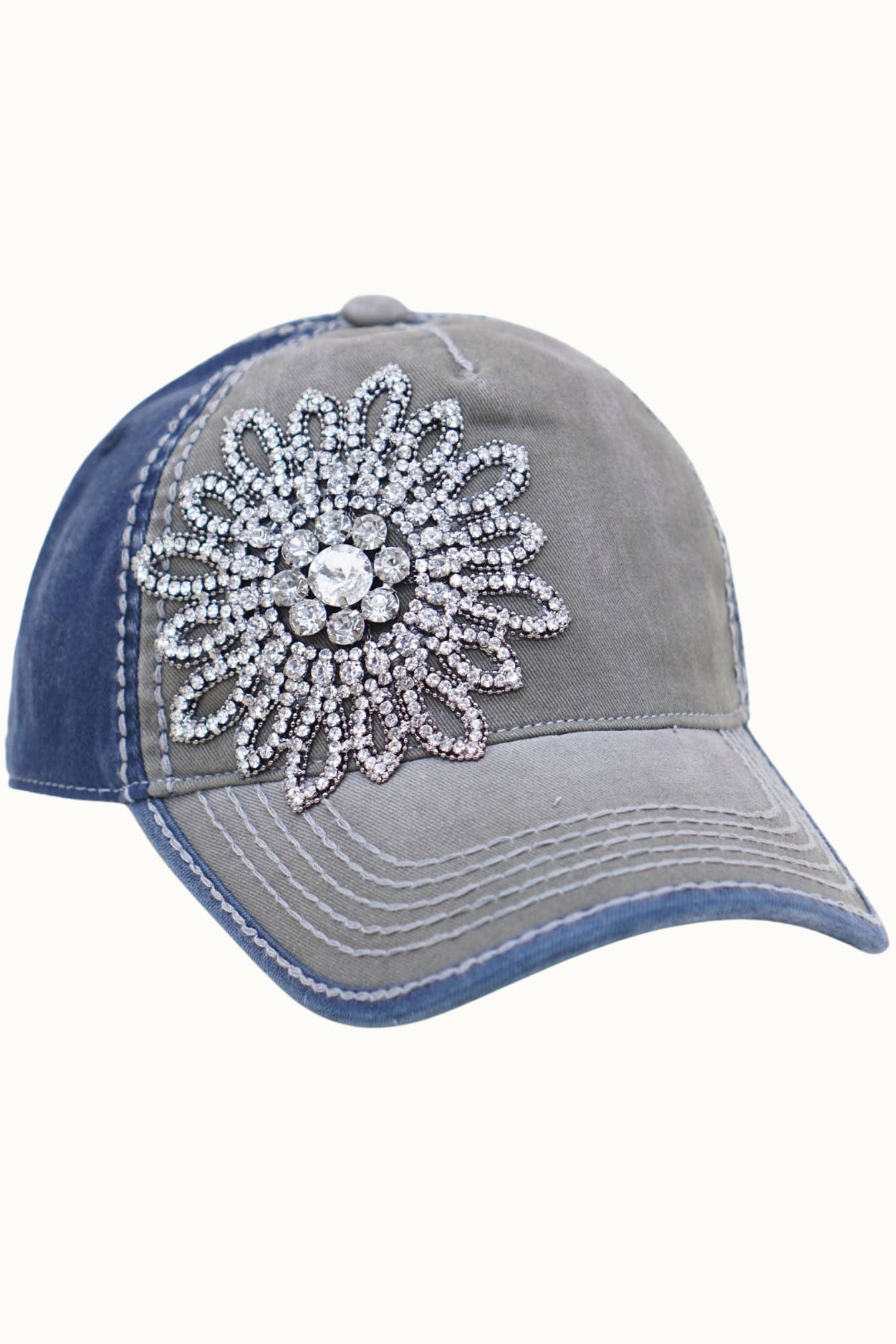 Olive & Pique - Vendita all'ingrosso Cappellino da baseball - Donna - Berretto bicolore Sunflower Bejeweled Glitz, regolabile4