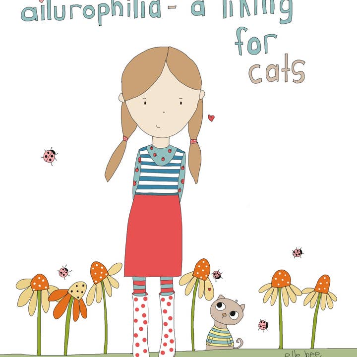 Tarjeta de felicitación «Liking for cats» para venta al por mayor de Elle Bee Art Studio