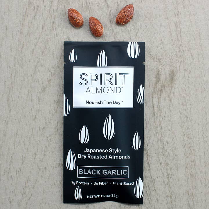 SPIRIT Almond - Wholesale Nuts - Black Garlic Almonds -- Retail Display Case