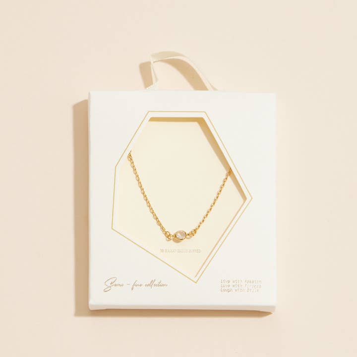 Frem - Wholesale Link & Chain Necklace - Cubic Zirconia 18K Gold Dipped Chain-Necklace