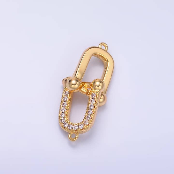 Connecteur de Chaîne à Maillons Micro Pavé en Or 24K Rempli de CZ | Z1056 pour la vente par Aim Eternal