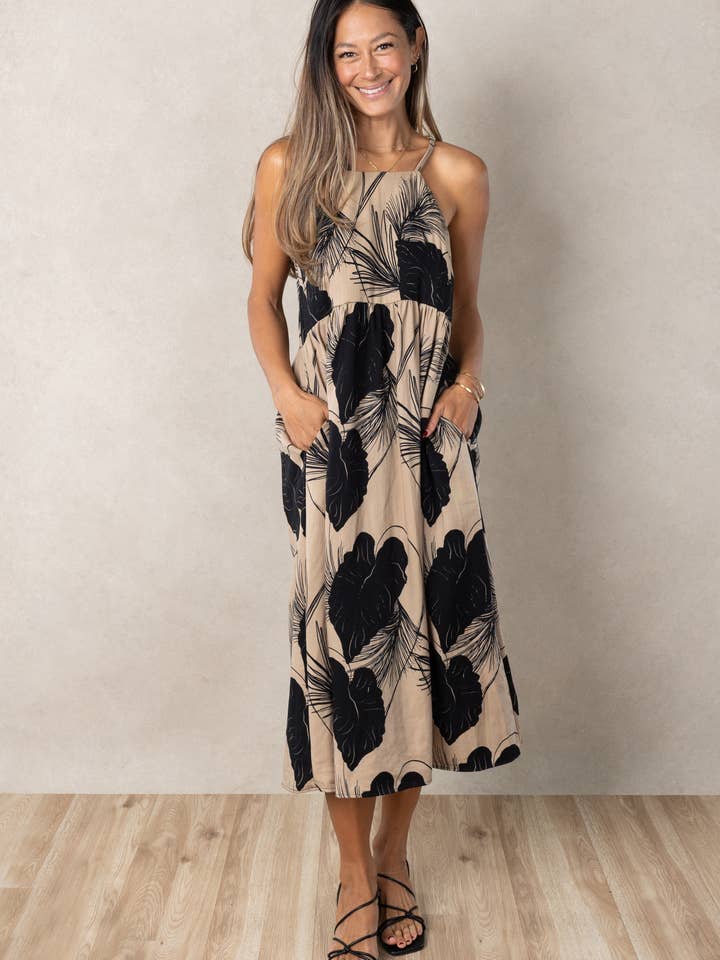 Marni Midi Dress (Midnight Kalo) for wholesale by Ten Tomorrow