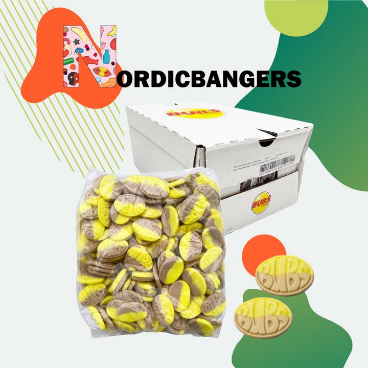 Nordicbangers - Swedish Candy - Wholesale Hard Candy - Bubs Swedish Candy Banana Bubs box 2.8kg - Mix your candy