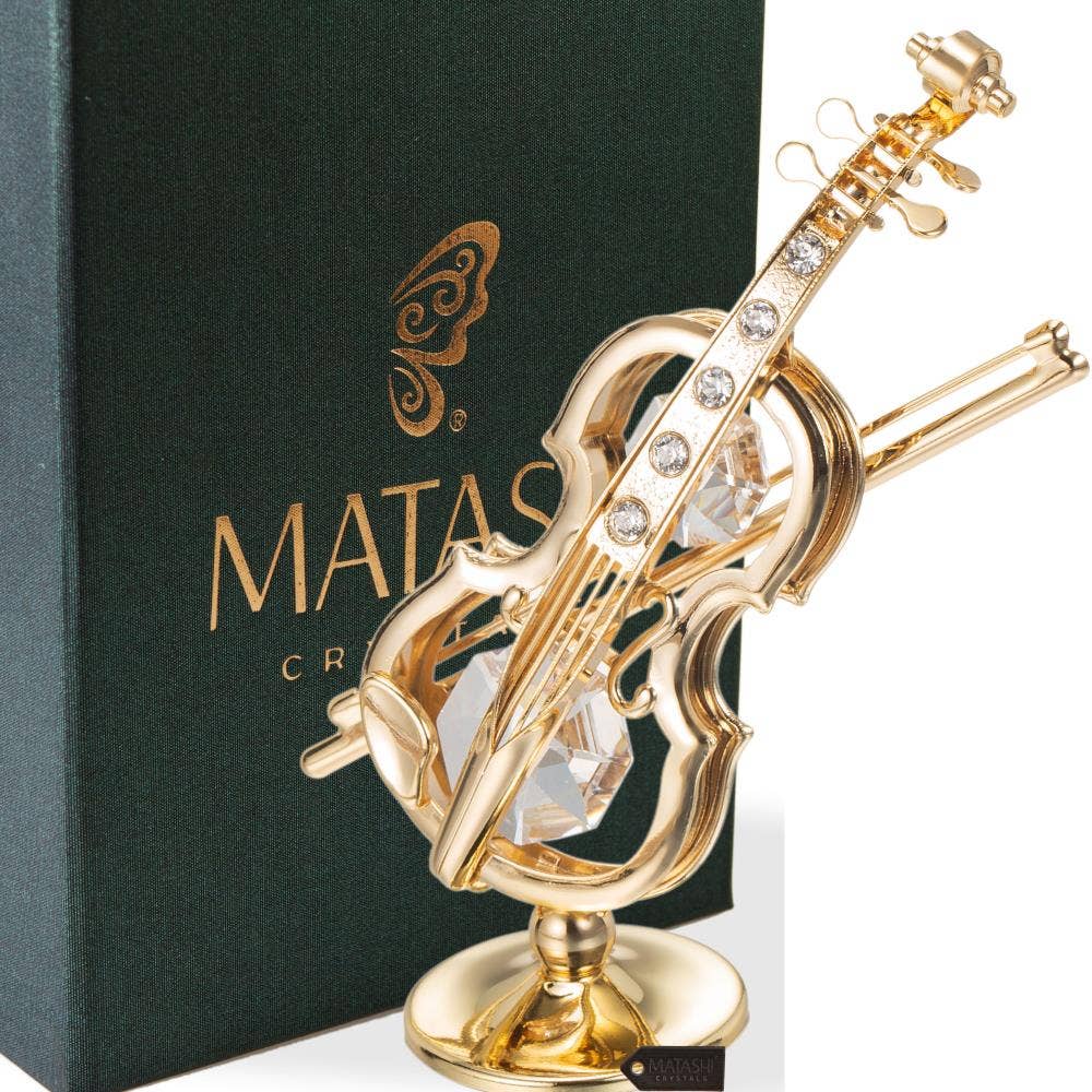 Matashi - Wholesale Decorative Tabletop Object - Matashi Gold Violin Ornament Harmony0