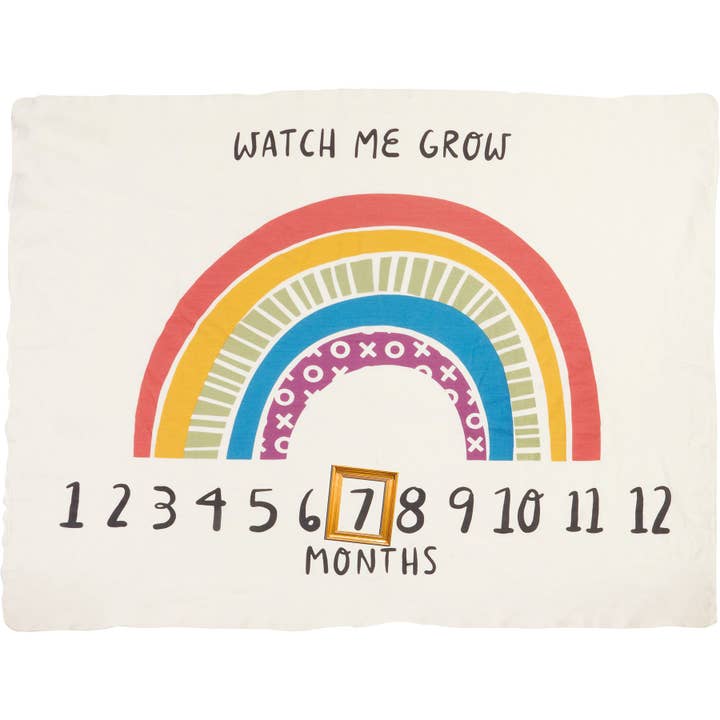 Primitives by Kathy - Wholesale Milestone Art/Keepsake - Kids & Baby - Watch Me Grow Rainbow Milestone Blanket