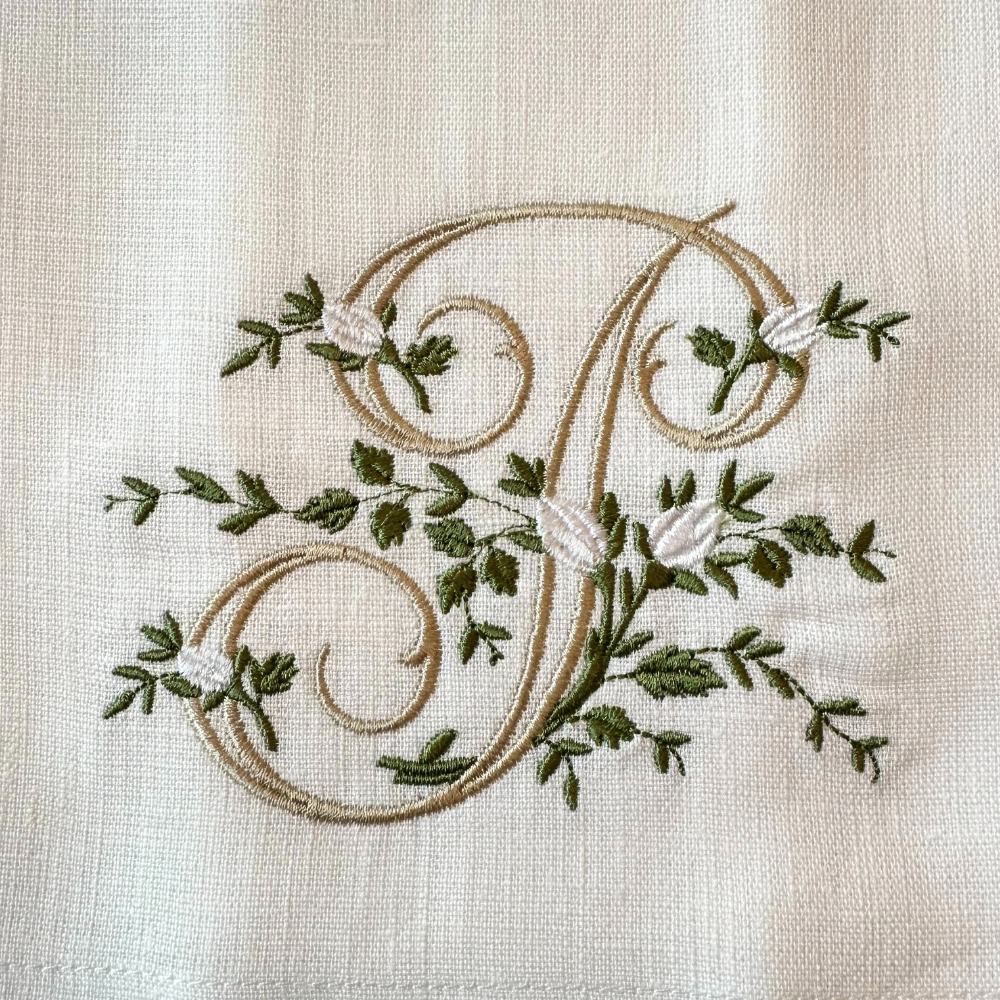 Arte Italica & Crown Linen Designs – Großhandel Geschirrtücher – Florales Monogramm-Handtuch - Neu13