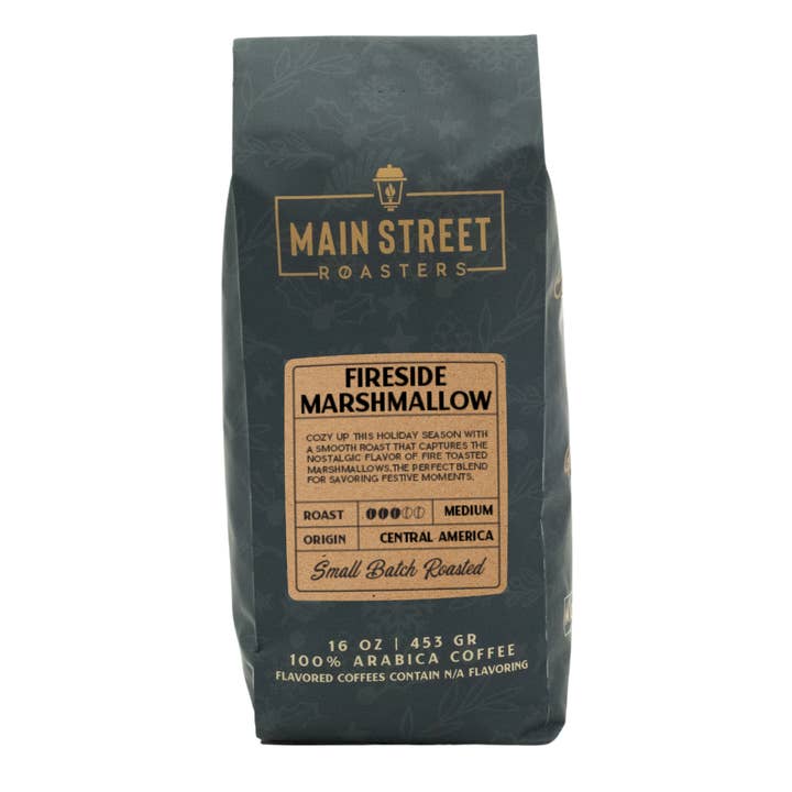 Fireside Marshmallow Holiday Flavored Coffee for wholesale by Main Street Roasters