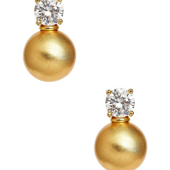 Lisi Lerch - Wholesale Clip-On Earrings - Carolyn Large - Brushed Gold - Belle of the Ball - 18k Gold Plated - WS1