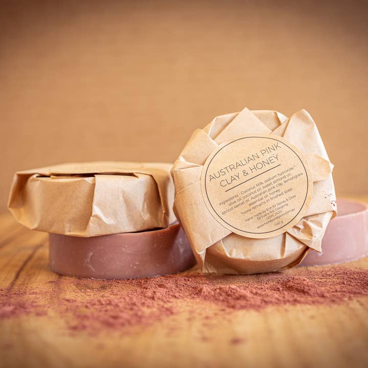 Honey and Glow – Großhandel Feste Seife – Handgemachte Seife aus australischem rosa Ton