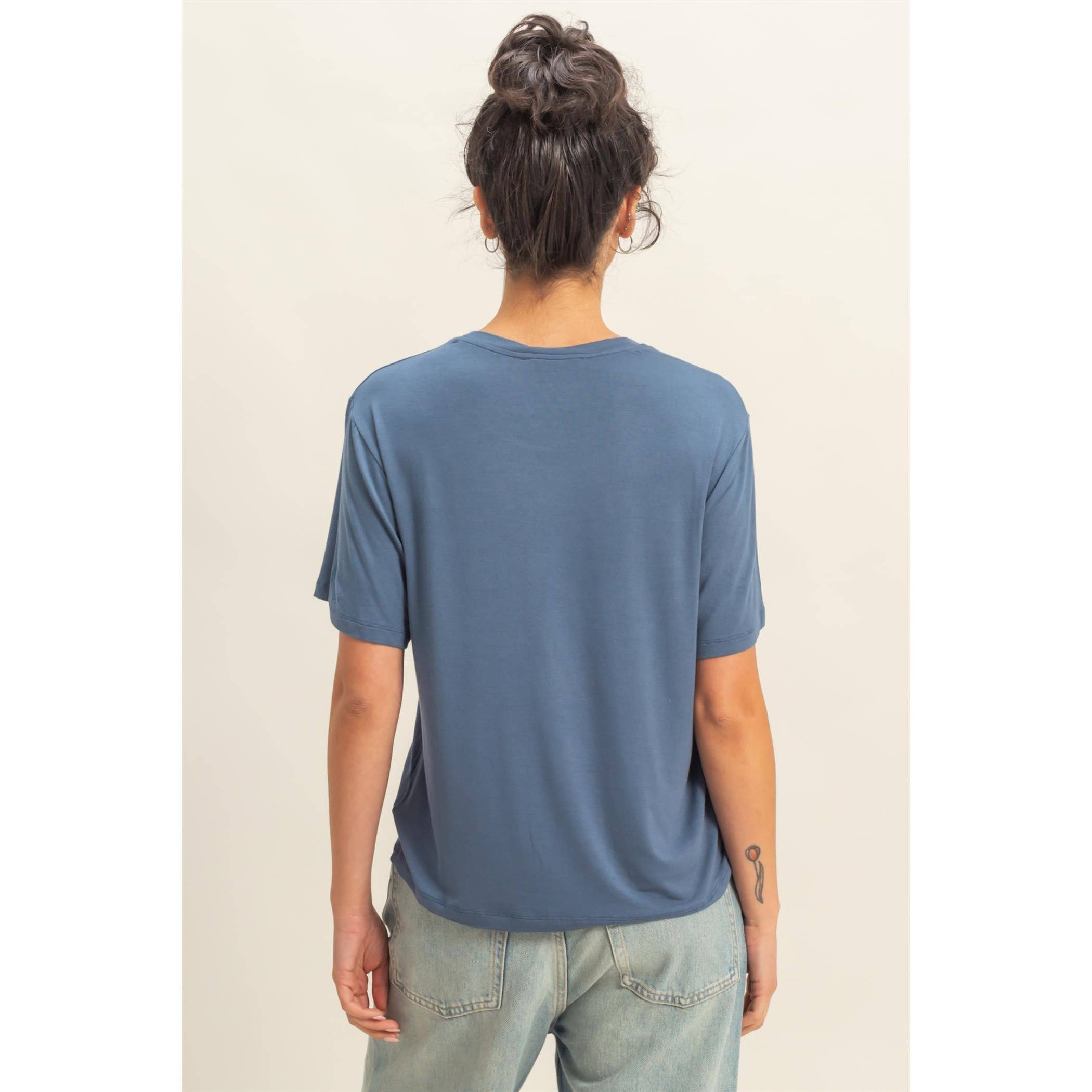 Double Zero - Venta al por mayor Camiseta - Mujer - Top clásico de cuello redondo con bolsillo y manga corta8