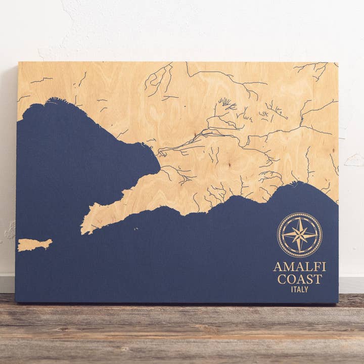 Amalfi Coast, Italy Coastal Map for wholesale by Benoit's Design Co.