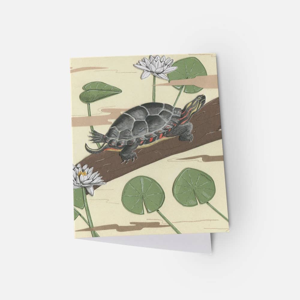 Johanna Finnegan-Topitzer - Wholesale Everyday Greeting Card - Turtle Blank Greeting Card, 4.25" x 5.5"2