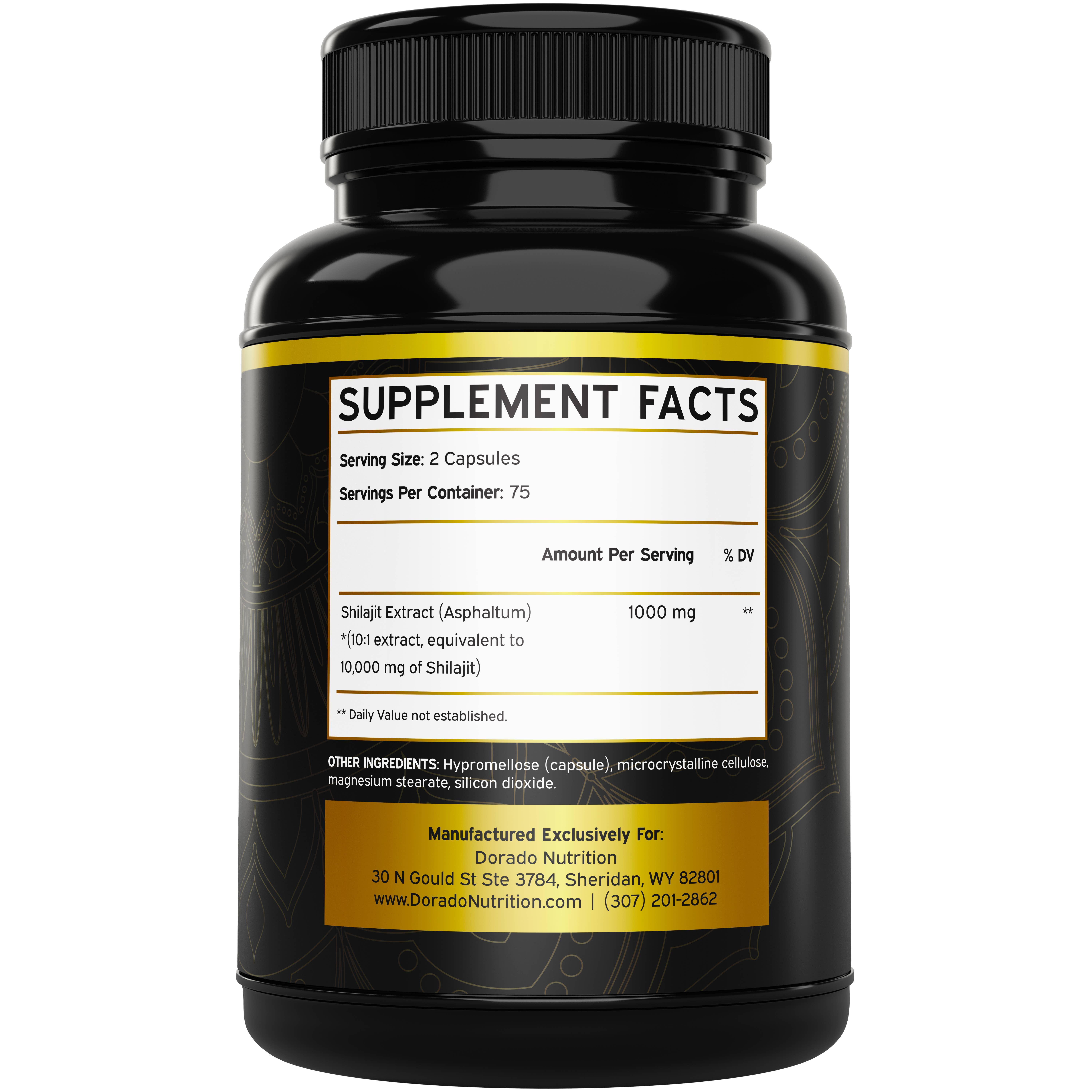 Dorado Nutrition - Wholesale Oral Supplement/Vitamin - Shilajit Supplement 10,000mg (150 Capsules)1