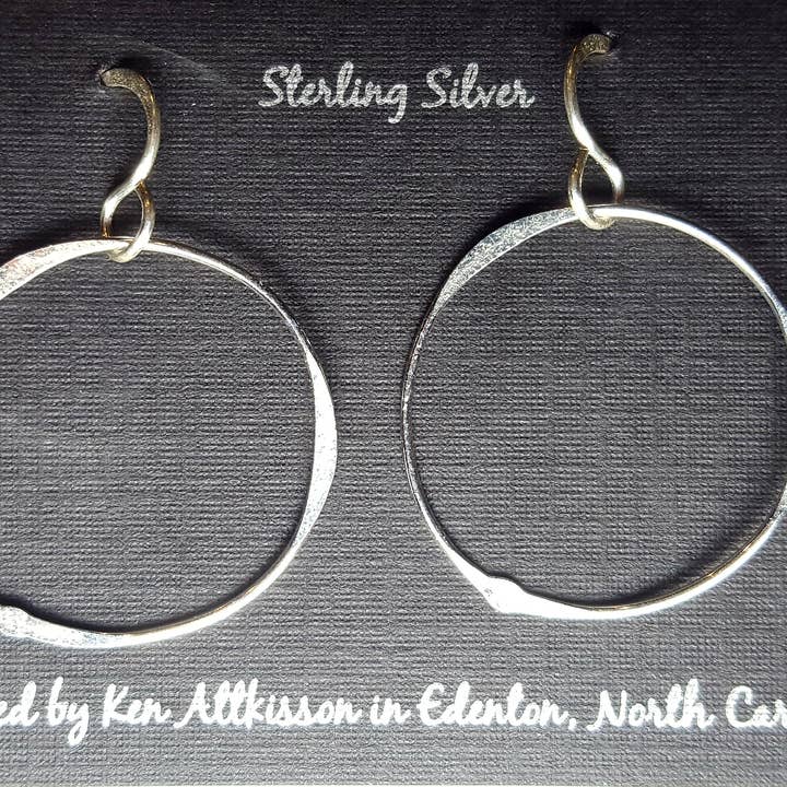 Ken’s handcrafted jewelry - Wholesale Dangle Earrings - Sterling Silver Earrings Large Circle5