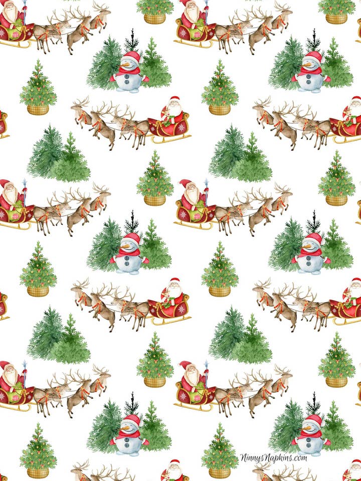 Ninny's Rice Paper A4 - Santa & Friends for wholesale by Ninnys Napkins