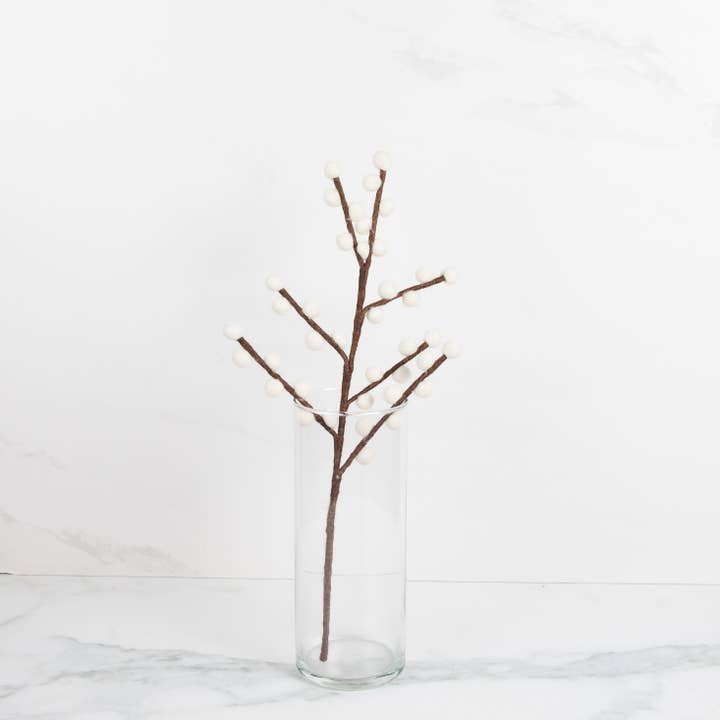 The Winding Road - Wholesale Artificial Flowers - Green, Red & White Holly Berry - 3 RED AND 3 WHITE STEMS2