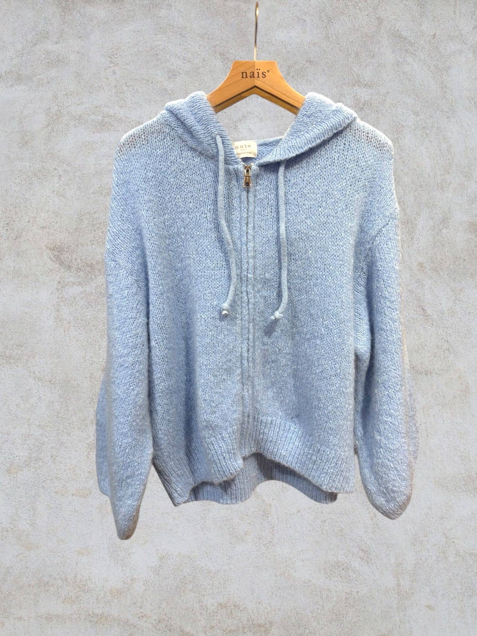 NAÏS PARIS - Vendita all'ingrosso Cardigan - Donna - Cardigan con cappuccio e zip in mohair e lana19