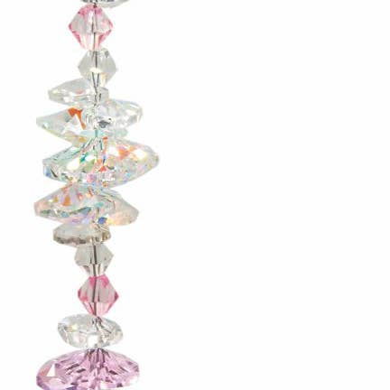 Austrian Crystal Suncatcher, Multi -faceted with Angel Winged Heart Drop Feature for wholesale by Byzantium Collection Ltd