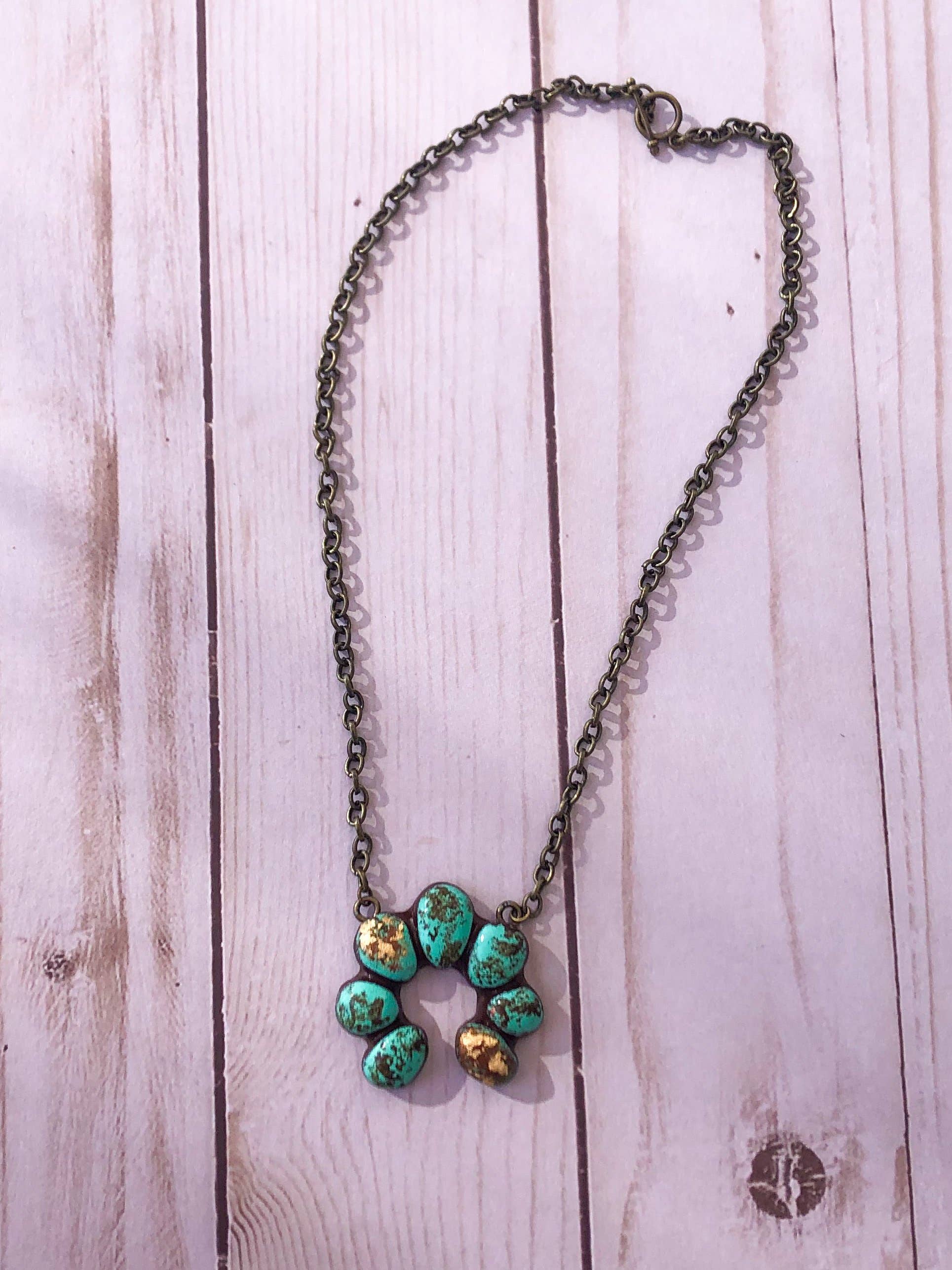Nomadic Brunette - Wholesale Pendant/Charm Necklace - Torrington Short Necklace- Turquoise Stone1