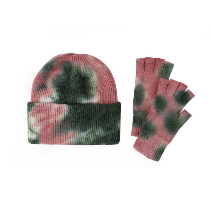 ACCITY - Wholesale Winter Accessory Set - Unisex - NEW WOOL TIE-DYE GLOVES AND HAT TWO-PIECE SET_CWMM2864