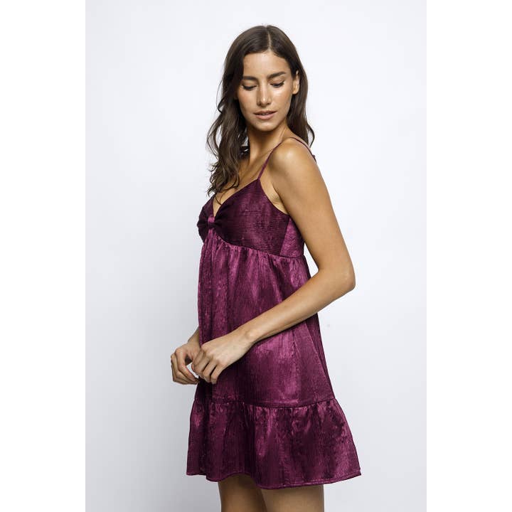 PLUM JD7202- SATIN CREPE BABY DOLL DRESS for wholesale on Faire