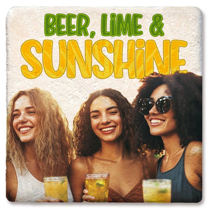 Tipsy Coasters & Gifts - Wholesale Coasters - Coaster Beer Lime & Sunshine