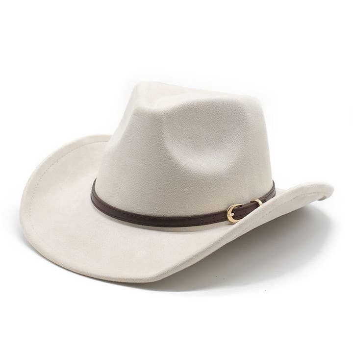 ACCITY - Wholesale Cowboy Hat - Unisex - SUEDE HAT WITH LEATHER BELT WESTERN COWBOY HAT_CWAH2513