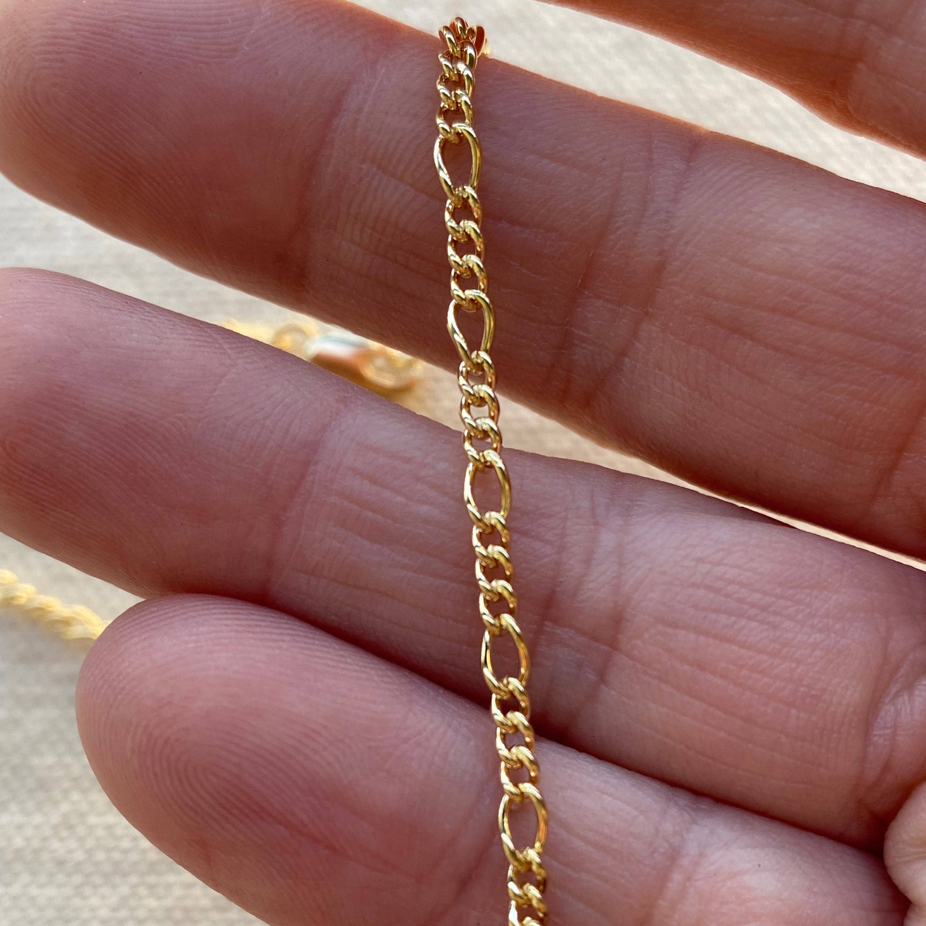 GoldFi - Wholesale Link & Chain Necklace - 18k Gold Filled 2mm Rounded 3x1 Figaro Chain7