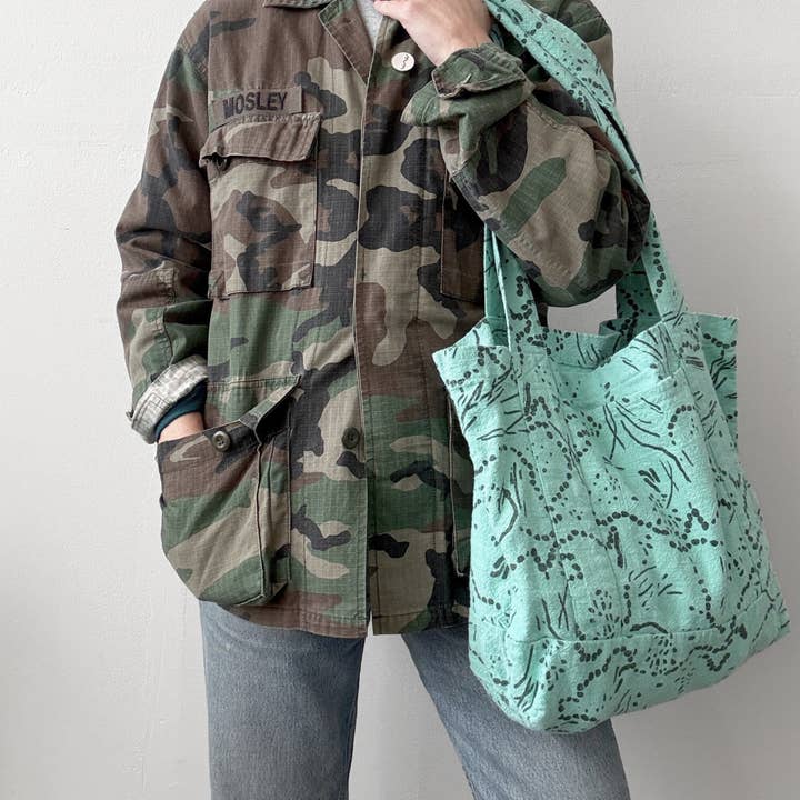 The Medium Sloppy Tote - Drape - Pine - Pool for wholesale by Jenny Pennywood