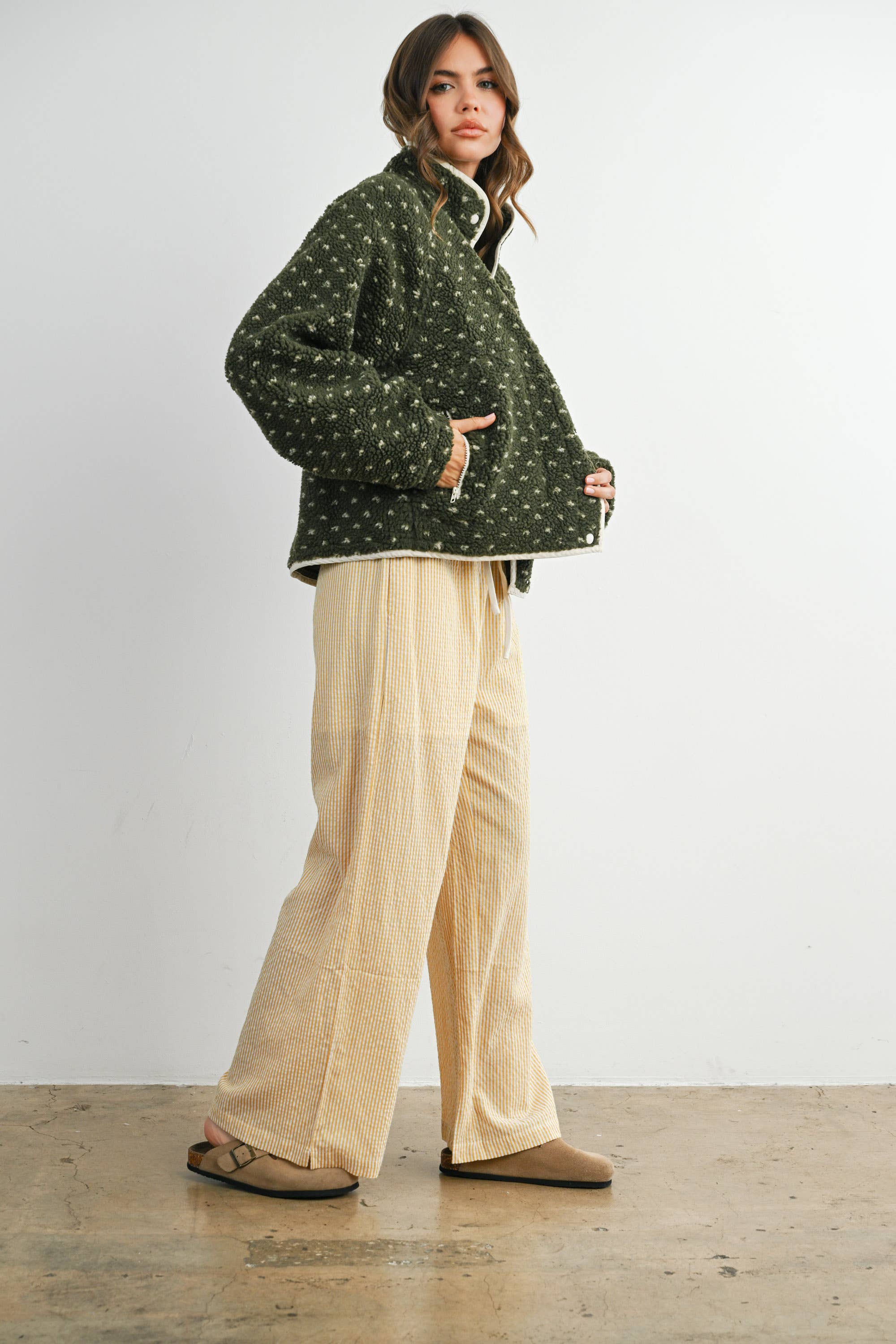 BUTTERMELON - Wholesale Jacket - Women's - High Pile Fleece Puffer Jacket - BMJ783114