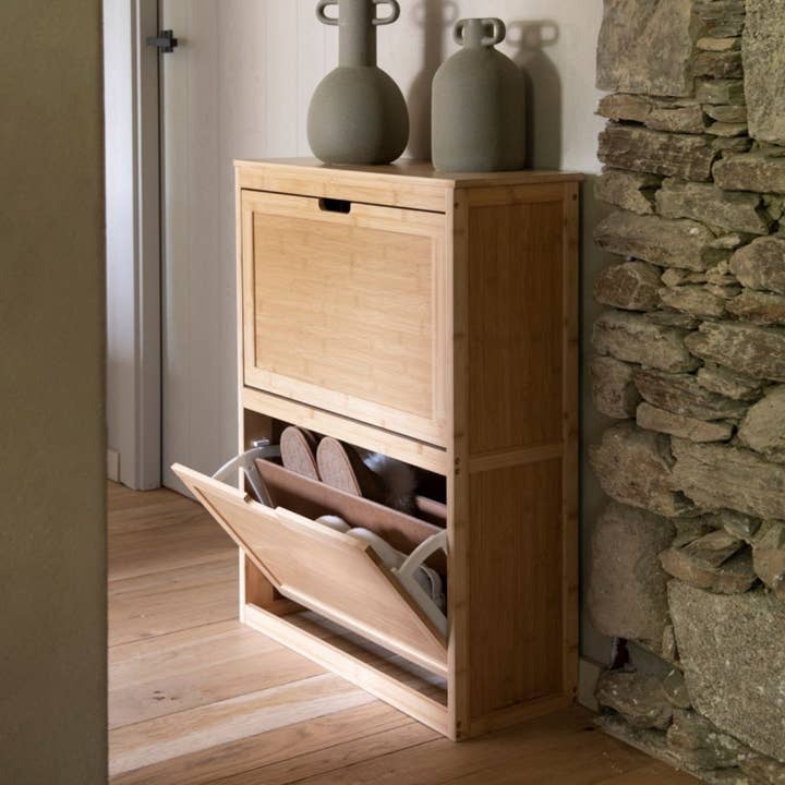 Bamboo shoe cabinet for wholesale by Andrea House