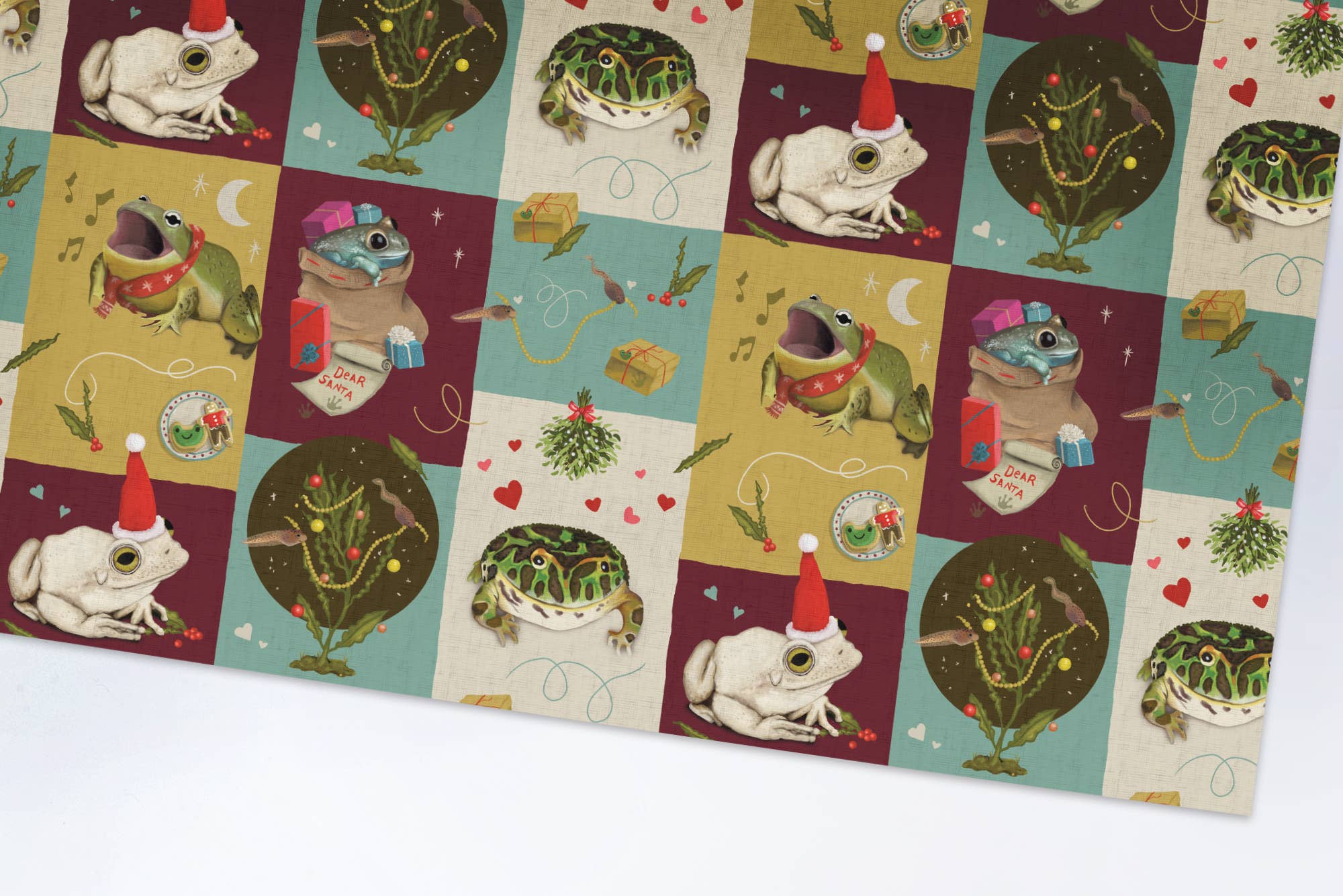 BoyPilot Goods - Wholesale Wrapping Paper Roll - Christmas Frogs Wrapping Paper - Flat Pack Gift Wrap Sheets1