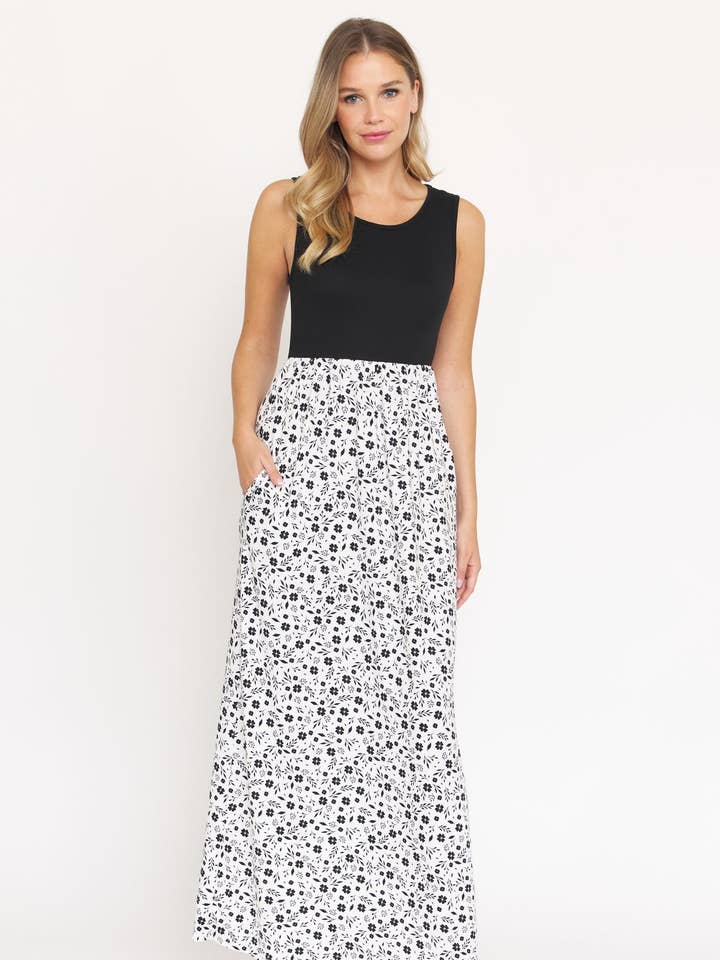 Sleeveless Floral Maxi Dress for wholesale by EG fashion