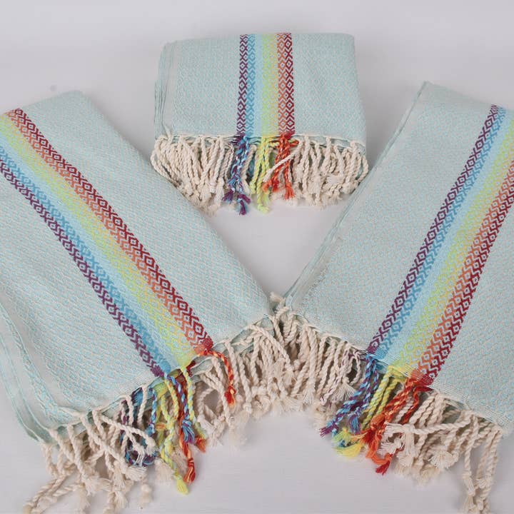Organic Turkish Towels - Wholesale Beach towel - Wedding Favors, Mint Diamond Towel, Organic Cotton Towel6