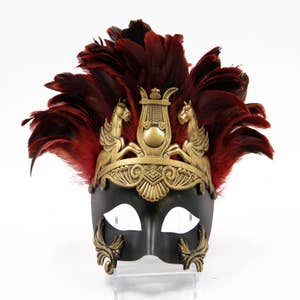 Harlequin Bauta Blue White Gold Venetian Mens Masquerade Mask