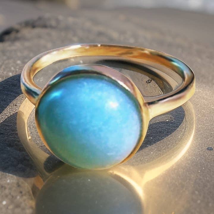 Turquoise Gemstone Round Ring for wholesale by The Urban Charm