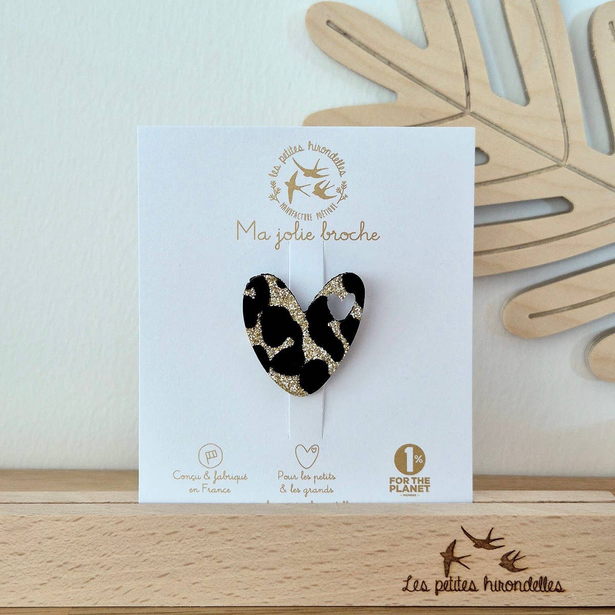 Les Petites Hirondelles - Wholesale Brooch - Glitter brooch - Heart5