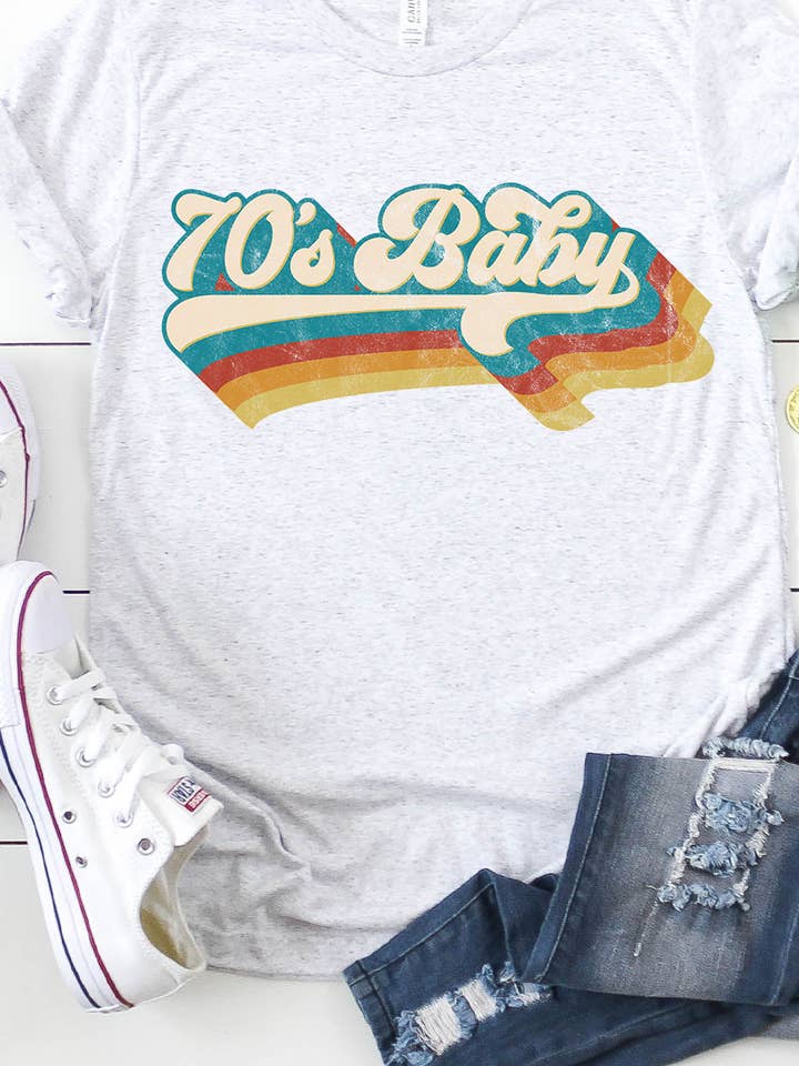 Kissed Apparel - Wholesale Screen Printed T-Shirt - Women's - Retro 70s Baby Graphic Tee