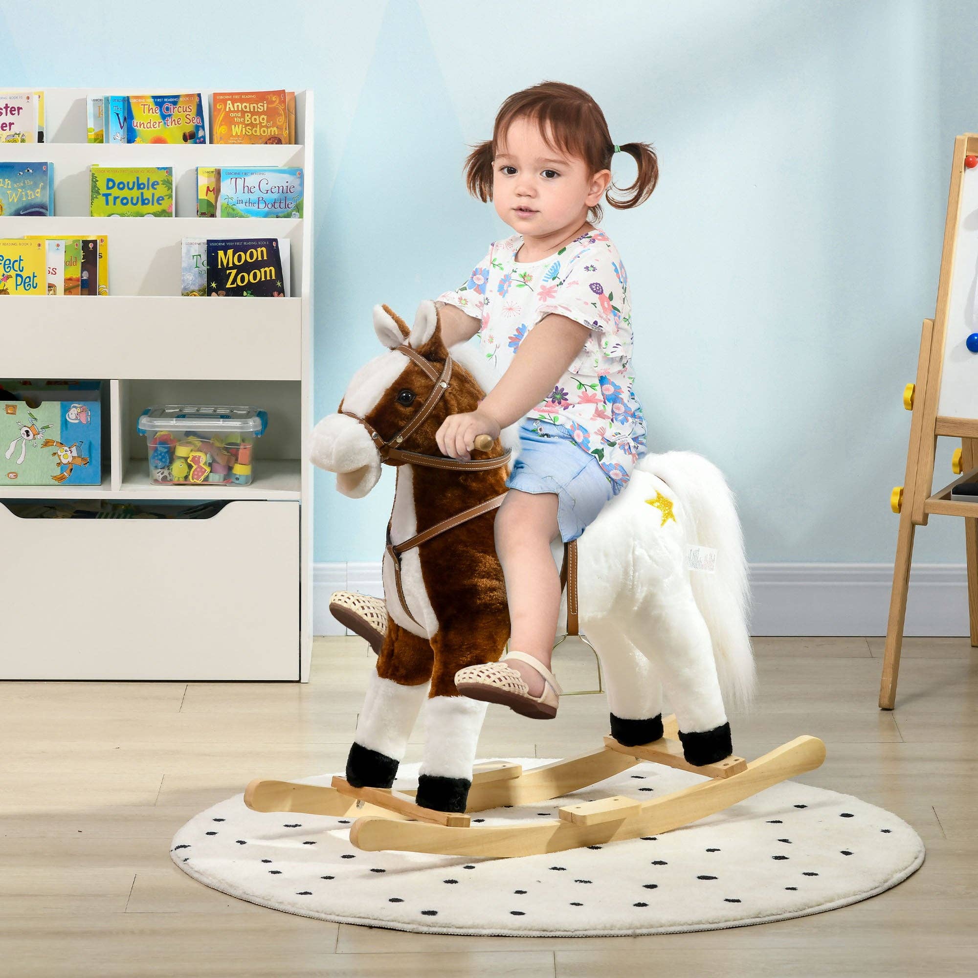 39F Inc. - Wholesale Rocking Horse - Kids - Qaba Rocking Horse with Sound, Ride-on Toy for 3-8 Year Old8