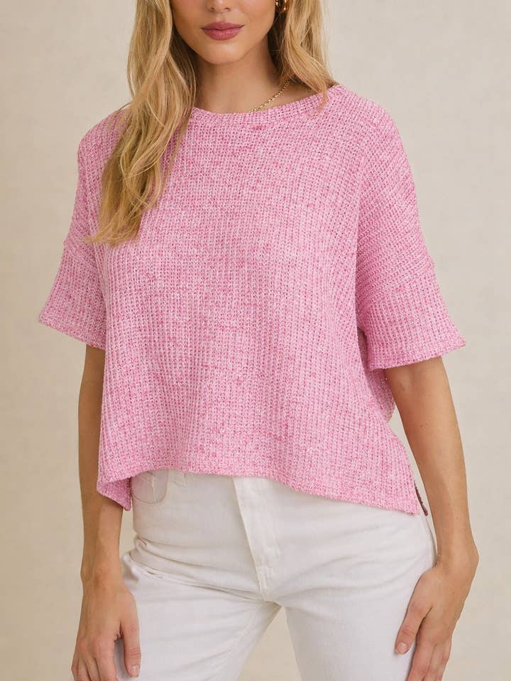 HAUT EN GAUFRÉ À MANCHES COURTES pour la vente par GILLI