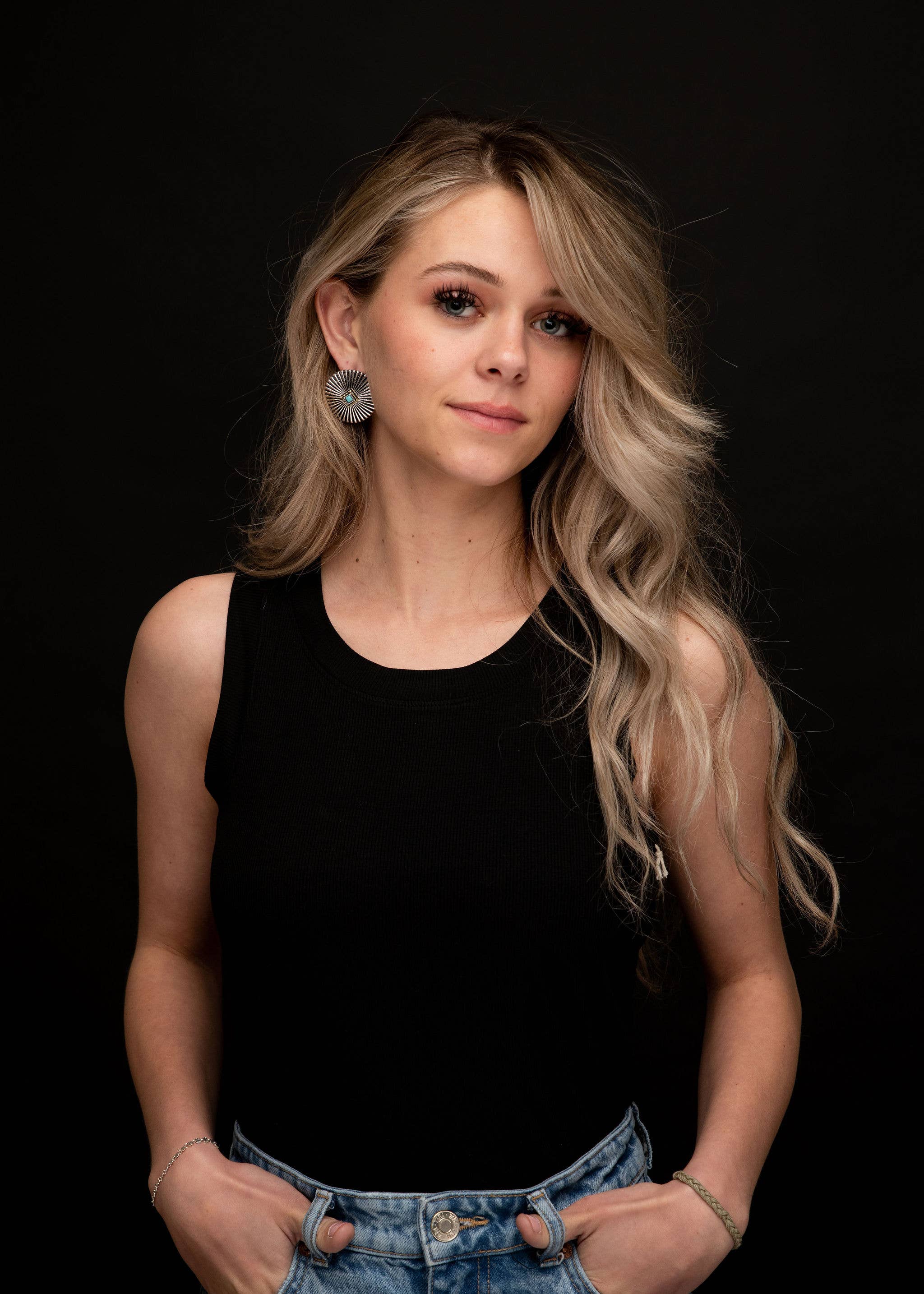 West & Co. - Wholesale Dangle Earrings - (SALE) Silver Burst Post Earring with Turquoise Accent 1