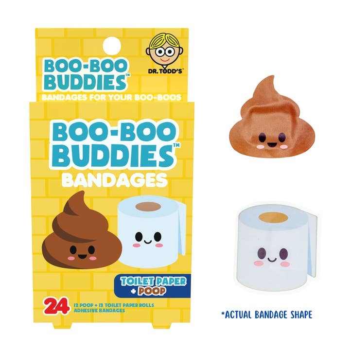 Boo Boo Buddies - Wholesale Bandaids/Bandages - Toilet Paper & Poop Bandages 24 Ct. Dr. Todd’s Boo Boo Buddies®1