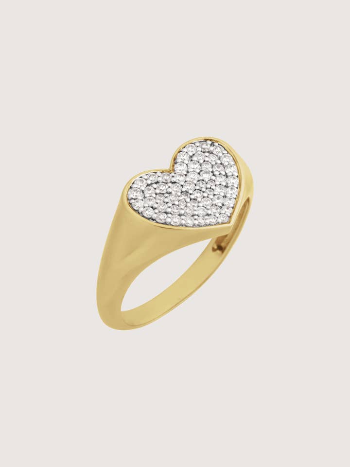 THE SACRED SIGNATURE HEART SIGNET RING for wholesale by Whxte Atelier
