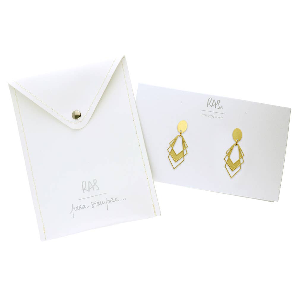 RAS - Wholesale Stud/Post Earrings - Classic Deco Gold Plated Small Earring1