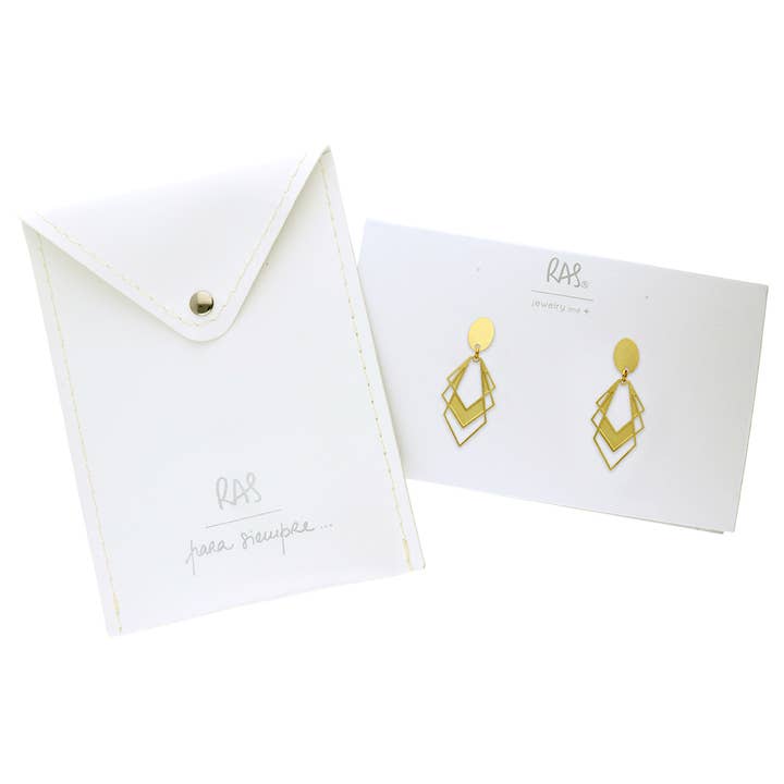 RAS - Wholesale Stud/Post Earrings - Classic Deco Gold Plated Small Earring1