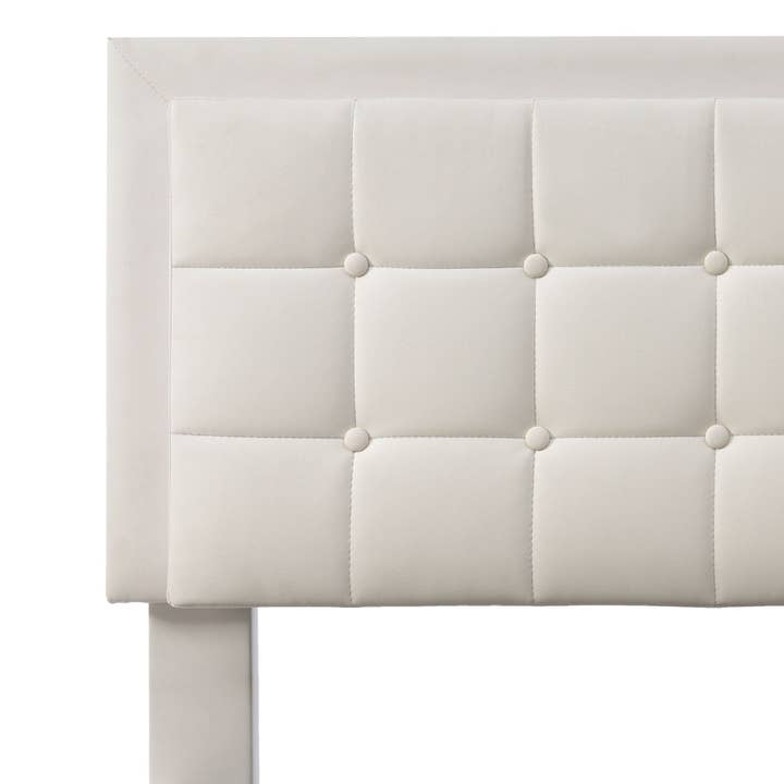 Urban Meuble - Wholesale Bed - White PU double storage bed with high padded headboard, LED lighting 160*200cm STUDDU2