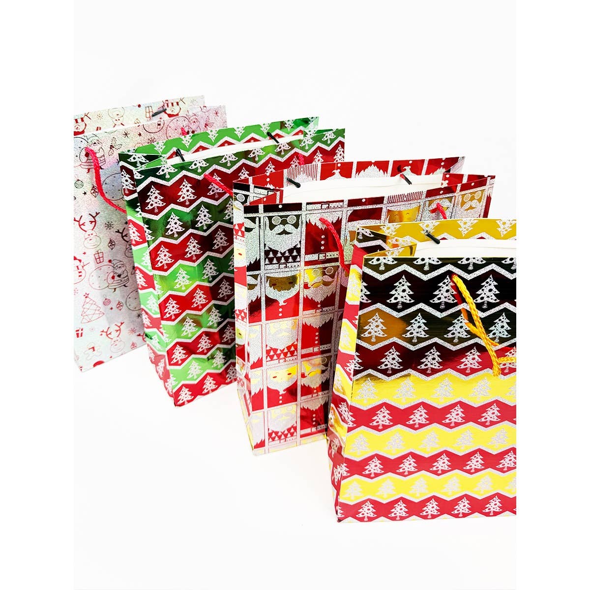 MIX COLOR Fancy Holographic Christmas Gift Bag for wholesale on Faire6
