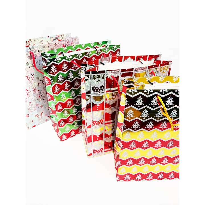 MIX COLOR Fancy Holographic Christmas Gift Bag for wholesale on Faire6