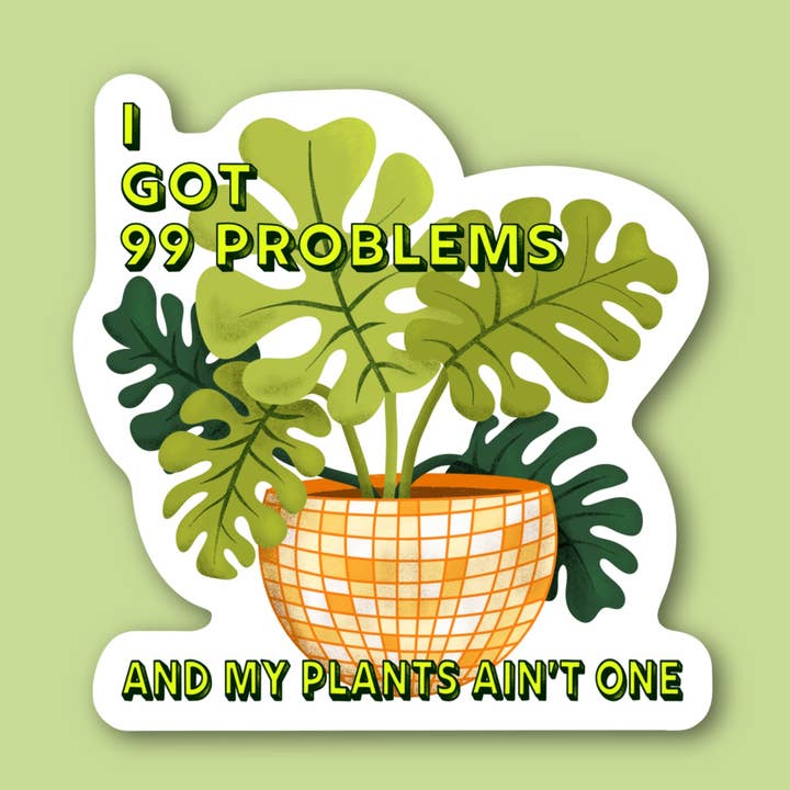 99 problem växter är inte en, disco boll retro Lover Sticker för wholesale av Sage and Virgo
