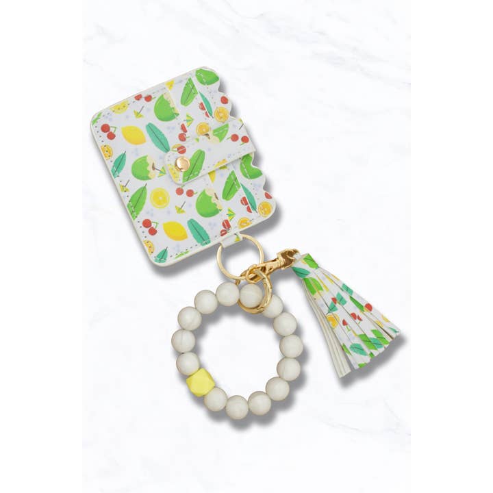 Suzie Q USA - Wholesale Card Holder - Women's - Fruit Print Card Holder Wallet Keychain